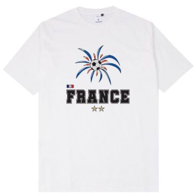 เสื้อยืด พิมพ์ลาย FRANCE world cup fifa world cup QATAR 2022 สีขาว สไตล์ฝรั่งเศส สําหรับผู้ชาย และผู้หญิง 24s