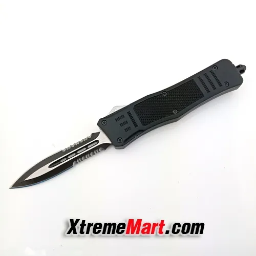 มีดสปริงตรงขนาดกลาง คมสองด้านกึ่งหยัก Microtech Combat Troodon 00556 D ...