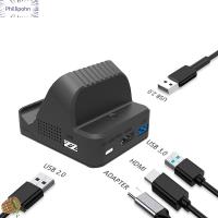 PHILLIPOHN แท่นชาร์จ USB 3.0ทีวีอแดปเตอร์แบบที่ตั้ง HDMI,แท่นวางมือถือเกมความเร็วสูงอเนกประสงค์สำหรับ Nintendo Switch