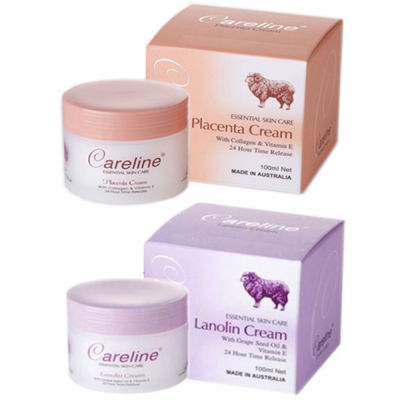ครีมรกแกะแพ็คคู่ Careline Placenta Cream และ Careline Lanolin Cream 100 ml นำเข้าจากออสเตรเลียแท้ล้าน%
