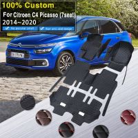 ■☜ Car Mats For Citroen Grand C4 Picasso SpaceTourer 7seat 2014 2020 Non-slip leather Mat Rugs Pad Interior Parts Car Accessories