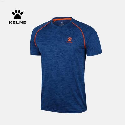 KELME เสื้อยืดแขนสั้นสำหรับผู้ชาย,เสื้อยืดกีฬาคอกลมระบายอากาศได้ดีใส่วิ่งแห้งเร็วแขนสั้นเสื้อผ้าออกกำลังกายตามโอกาส