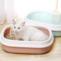 เปิด Cat Litter ความจุขนาดใหญ่ Anti-Splash Dog Toilet Toilet Kitten Tray With Scoop Bedpan Cleaning Bath Basin Supplies