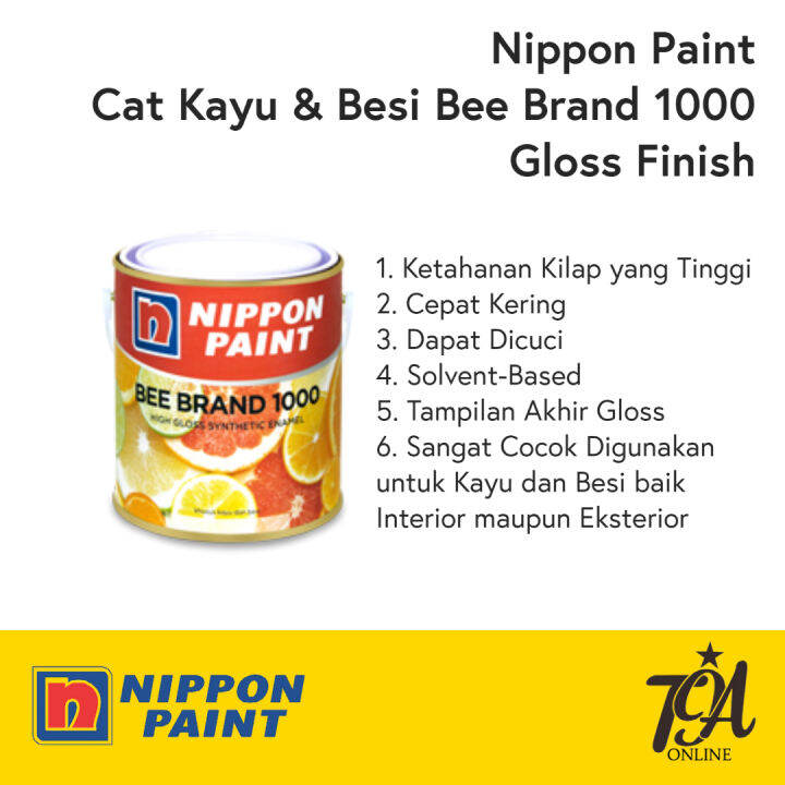 Cat Kayu & Besi Bee Brand 1000 Nippon Paint Gloss Finish Lazada Indonesia