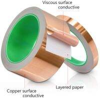 ทองแดงเทปกาวนำไฟฟ้าโลหะทองแดงสำหรับสายดิน EMI Shielding Solder Stained Glass กระดาษวงจร DIY หัตถกรรม-Feitue