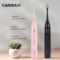 CANDOUR CD5166แปรงสีฟันไฟฟ้าชาร์จ USB โซนิคแบบชาร์จแปรงฟันสำหรับผู้ใหญ่เปลี่ยนหัวแปรงที่มี16หัวแปรง