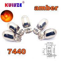 Kuluze T20เลี้ยวหลอดไฟ7440ที่มองไม่เห็นเงินโครเมี่ยม12v21w ด้านหลังไฟท้าย W21w สีเหลืองอำพันรถยนต์หลอดฮาโลเจน