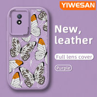 YIWESAN เคสสำหรับ VIVO Y02 Y02A Y02T Y36 Y11 2023 Y01 Y11S Y30G เคสรูปผีเสื้อเคสมือถือกันกระแทกป้องกันการตกแบบนิ่มพร้อมเคสป้องกันกล้องสำหรับเลนส์คลุมทั้งหมด