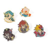 Genshin Impact Enamel Pins Chibi Animation Characters Xiao Zhongli Kaedehara Kazuha Brooches Game Lapel Badge Jewelry Gift Fashion Brooches Pins