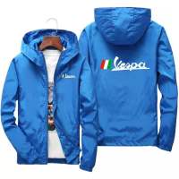 2022ฤดูร้อน Vespa แบตเตอรี่รถยนต์ Logonew แจ็คเก็ตบอมเบอร์ลำลองแฟชั่นกลางแจ้งบางเฉียบซิปกีฬาครีมกันแดดเสื้อผ้า