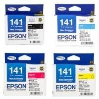 Vo หมึกสี -- หมึก Epson141  ( 4 สี)  แดง  น้ำเงิน  เหลือง  ดำ   สินค้าของแท้ 100% #ตลับสี  #หมึกปริ้นเตอร์  #หมึกสีเครื่องปริ้น