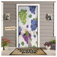 【LZ】 Vineyard Fruit Door Curtains Summer Magnetic Anti-mosquito Screen Insect Fly Bug Home Kitchen Printed Curtains