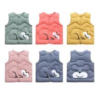 （Good baby store） 2 3 4 5 6 7 Years Baby Girls Vest Cute Cartoon Mouse Autumn Winter Keep Warm Boys Waistcoat Birthday Gift Children  39;s Clothing