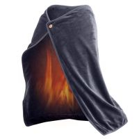 USB Heated Shawl Wearable Electric Blanket Multifunctional Portable Flannel Blanket for Travel Home Office Use