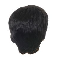 2X Fashion Wig Short Black Male Straight Synthetic Wig for Men Hair Fleeciness Realistic Natural Black Toupee Wigs