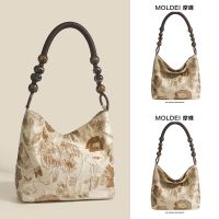 Summer new Chinese national style with cheongsam bag women 2023 new one shoulder armpit bag antique embroidery handbag 【QYUE】