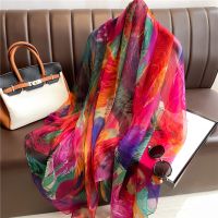 ✚❁☫ Silk Beach Stoles Women Summer Hijab Scarf Luxury Print Sunscreen Shawl Wraps Bandana Ladies Head Scarves Large Foulard Echarpe