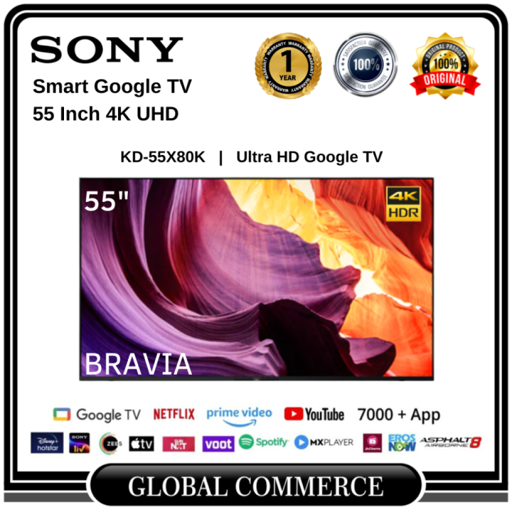 SONY Bravia Smart TV X80K 4K HDR Google TV 55 Inch KD-55X80K | Lazada ...