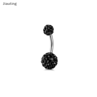 Jiauting 1ชิ้นคริสตัลบอลสะดือห่วงสแตนเลสเจาะสะดือน่ารักบาร์เจาะสะดือ
