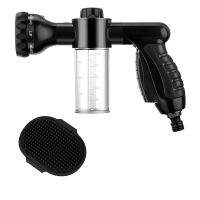 2 Pieces Pet Bathing Tool Set Include Livestock Foamer and Dog Rubber Comb, Spray Livestock Foamer Wash Foam Sprayer