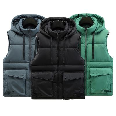 ZZOOI New Down Cotton Vest Workwear Customized Outdoor Activity Vest Workwear Thickened Vest Mens Winter
