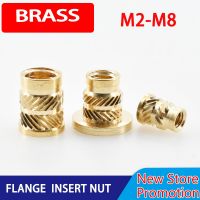 Tembaga berulir mur sisipan Notebook 3D cetak Flange t-nuts Knurled benang panas meleleh pemanas memasukkan kacang M2 M2.5 M3 M4 M5 M6 M8