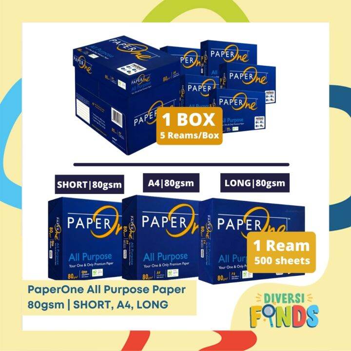 1 REAM Paper All Purpose / Copy Short Long and A4 Sub 24/ 80gsm
