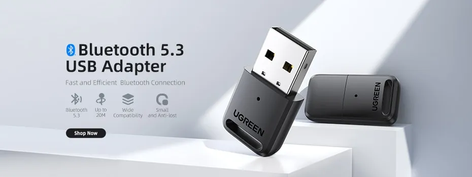UGREEN USB Bluetooth 5.3 5.0 Dongle Adapter for PC Speaker