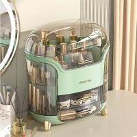 【YD】 Large Capacity Storage Dustproof Desktop Transparent Organizer Plastic with Cover Drawer Makeup Big