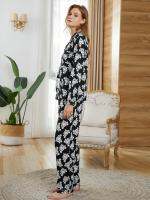 【JH】Home wear ladies spring and autumn long-sleeved pajamas RM113-White set can be worn outside Europe and America