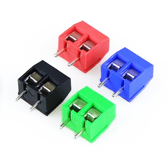 Color: BLACK 10PCS Onvas KF301-2P KF301-5.0-2P KF301 Screw 2Pin 5.0mm Straight Pin PCB Screw Block 3 color black/red/green/blue