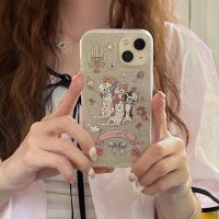 ?ส่งจากไทยใน24ชม.?เคสไอโฟน 14 13 12 11 Pro Max เคส iPhone 11 ผงกลิตเตอร์ ลูกสุนัข พกง่ายๆ การป้องกันการตก Case