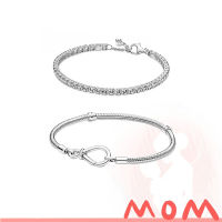 2022 Mothers Day New 100 Sterling Silver Infinity Knot Snake Chain celet Shiny Tennis celet Feminine Festive Jewelry