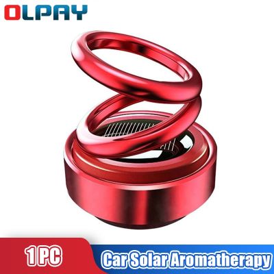 【DT】  hotCar Solar Aromatherapy 360 Degree Rotation Car Air Freshener Perfume Fragrance Auto Air Freshener Flavoring Car Interior Parfums
