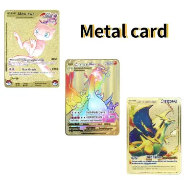 Pokemon Gold Metal Card - Rainbow Charizard , Rainbow Mew & Mewtwo