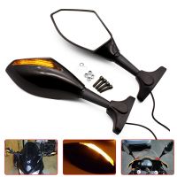 Universal Motorcycle LED Turn Signals Integrated Rear View Side Mirrors For BMW F800R K1200S S1000R S1000RR S1000XR HP2 Enduro