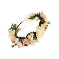 【LZ】❂❈⊙  Peônia artificial floral para cerimônia de casamento nupcial Boho Flower Wreath festa e festival 1PC