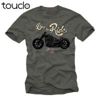 Shirt Motorrad Herren Tshirt Mit Custom Twin Bobber Live To Ride Biker Manner Shirt Tee Shirt Gildan