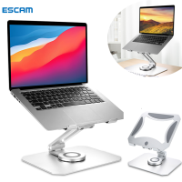 ESCAM Laptop Stand Desk โต๊ะขาตั้งแล็ปท็อป Riser 360 ° หมุนความสูงคอมพิวเตอร์แบบปรับได้สำหรับ10-17.3 "โน้ตบุ๊ค MacBook Dell HP,ขาตั้ง laptop,ขาตั้งแล็ปท็อป