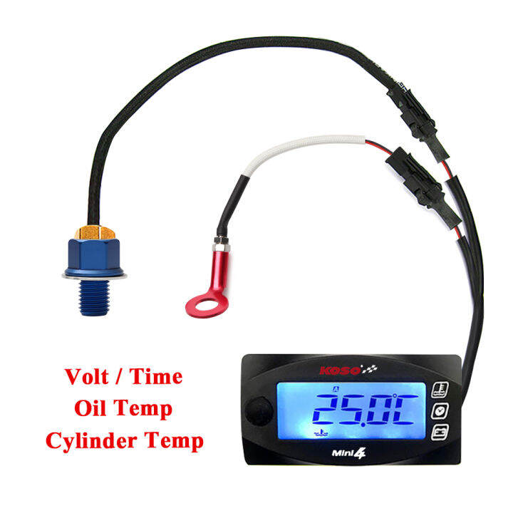 Motorcycle KOSO Mini 4 Cylinder Head Temperature Oil Temp 2 in 1 Meter