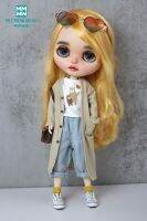 (Popular toys)เสื้อผ้าแฟชั่นสำหรับตุ๊กตาเสื้อฝนยีนส์หลวม,28-30Cm Blyth Azone OB22เครื่องประดับ OB24