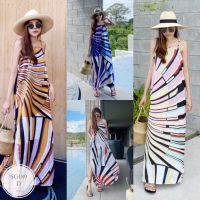 MF189  Maxi Dress เดรสยาวสายเดี่ยว เนื้อผ้า 100D ลายกราฟฟิก ชายผ่าข้างและมีกระเป๋าข้างสองข้างเลยจ้า ใส่ถ่ายรูปเก๋ๆสวยๆทริปไหนก็เริดด ผ้าดีมากก ลายคือใส่แล้วเพียวมากกจ้า  +++นางแบบใส่งานจริง+++  สี 4 สี :: ชมพู น้ำตาล น้ำเงิน ม่วง  ขนาด รอบอก(Bust) 34-38”