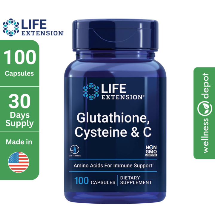 Life Extension Glutathione with Vitamin C and Cysteine / 100 Capsules