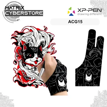  XPPen Professional Artist Glove 2-Fingers Glove for Graphics  Drawing Tablet Graphic Monitor Suitable for Right Hand and Left Hand (Size  M) Black : Electronics