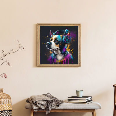 หูฟังสุนัขภาพวาดเพชรพัฒนาความอดทนภาพวาด5D ศิลปะสำหรับห้องนั่งเล่นของแท้คุณภาพสูงอุปกรณ์ตกแต่งห้องนอน