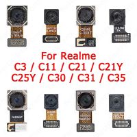 โมดูลกล้องเดิมด้านหน้าด้านหลังสำหรับ Realme C3 C11 C21 2021 C21Y C25Y C30 C31ที่หันหน้าไปทาง C35กล้องส่องด้านหลังเซลฟี่สายเคเบิลงอได้