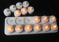 set of 12 Rechargeable led candle Flameless Static TeaLight electric lamp waxless Valentine Home Wedding Xmas Table decor-AMBER