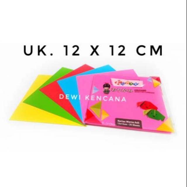 Kertas Origami Kertas Lipat Warna Bolak Balik Uk 12x12 Cm Merk Forte