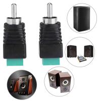 2pcs Speaker Wire Cable to Audio Male RCA Connectors Adapters Jack Plug