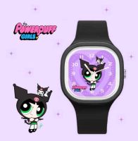 นาฬิกาข้อมือการ์ตูนเด็ก Powerpuff Girls สายซิลิโคนนิ่มมาก ปรับความยาวได้ เหมาะทั้งเด็กและผู้ใหญ่ หน้าปัดขนาด 4.5×4.5 cm